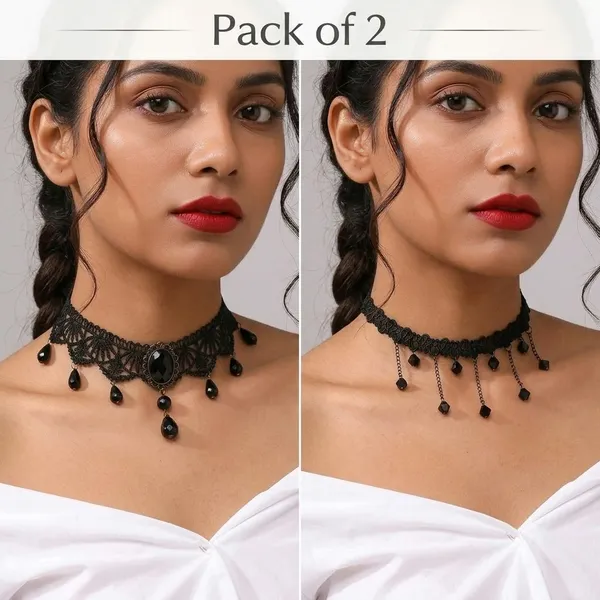 Black_Lace_Choker_Necklace_Set_for_Women