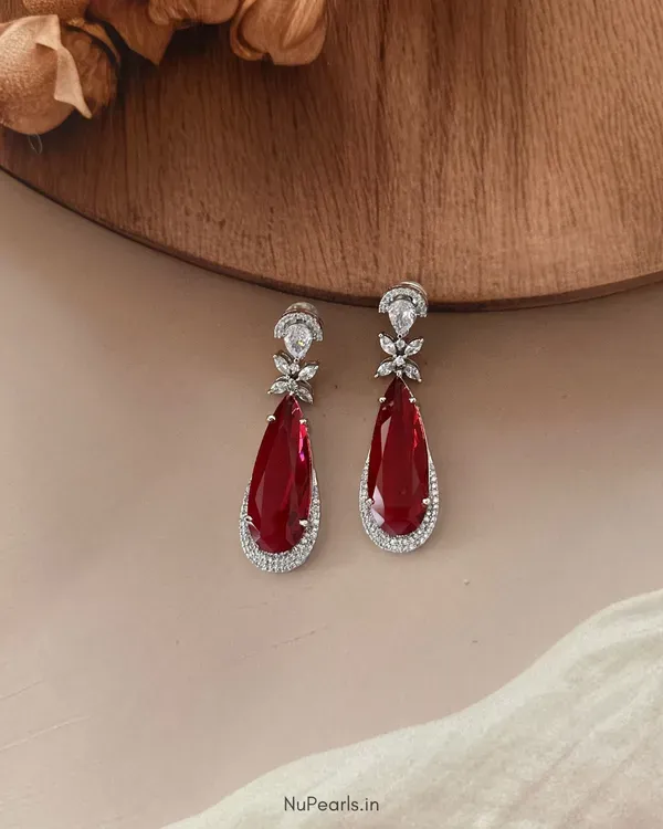 Red_Vera_Cz_Stone_Silver_Drop_Earrings_For_Women