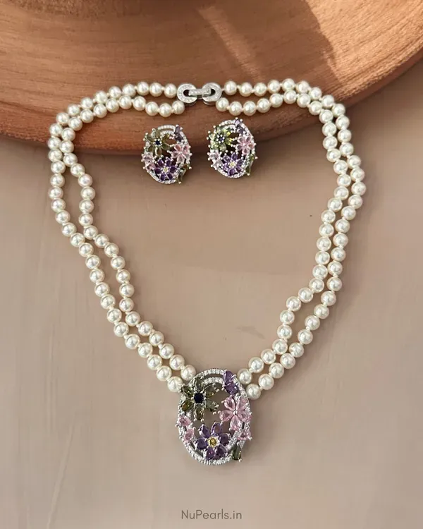 Silver_Multi_Paloma_Ad_Pearl_Necklace_With_Ad_Back_Clasp_Matching_Earring_More