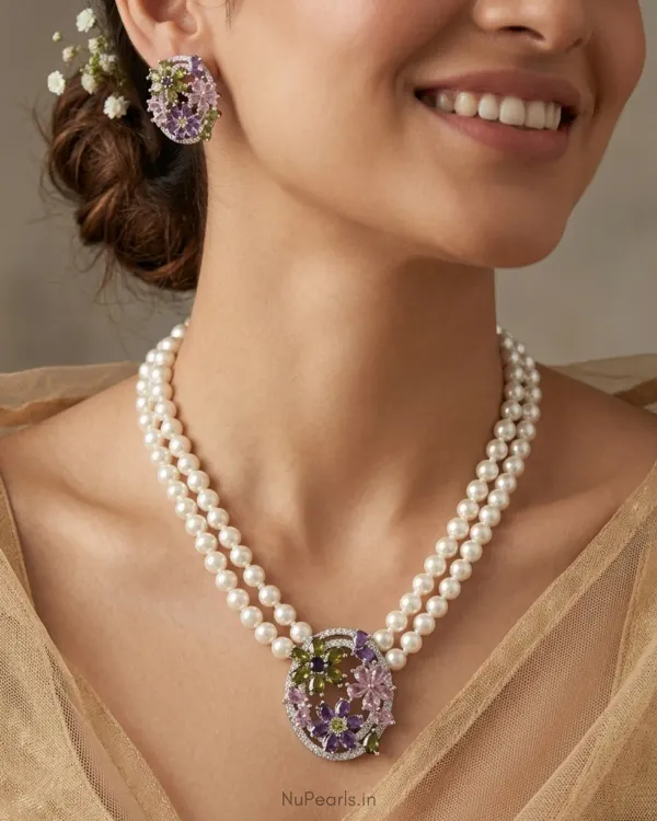 Silver_Multi_Paloma_Ad_Pearl_Necklace_With_Ad_Back_Clasp_Matching_Earring_More