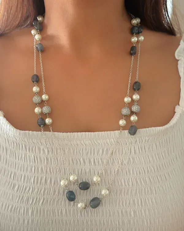 Grey_Zoe_Pearl_Stone_Double_Layered_Mala_In_Silver_Chain_For_Women