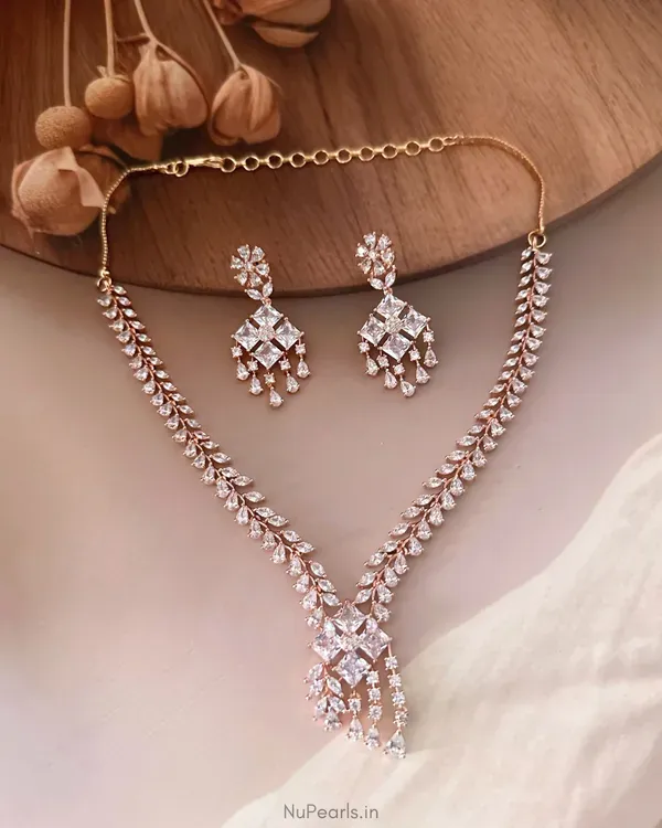 Rose_Gold_Sehaj_American_Diamond_Necklace_With_Earrings_18k_Rose_Gold_Plat_More