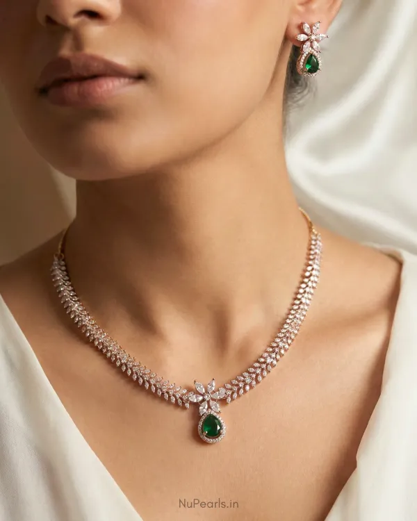 Green_Eira_Necklace_18k_Rose_Gold_Plated_Cz_Studded_Jewellery_Set_For_Wom
