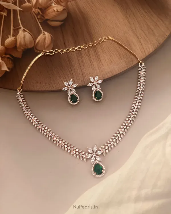 Green_Eira_Necklace_18k_Rose_Gold_Plated_Cz_Studded_Jewellery_Set_For_Wom