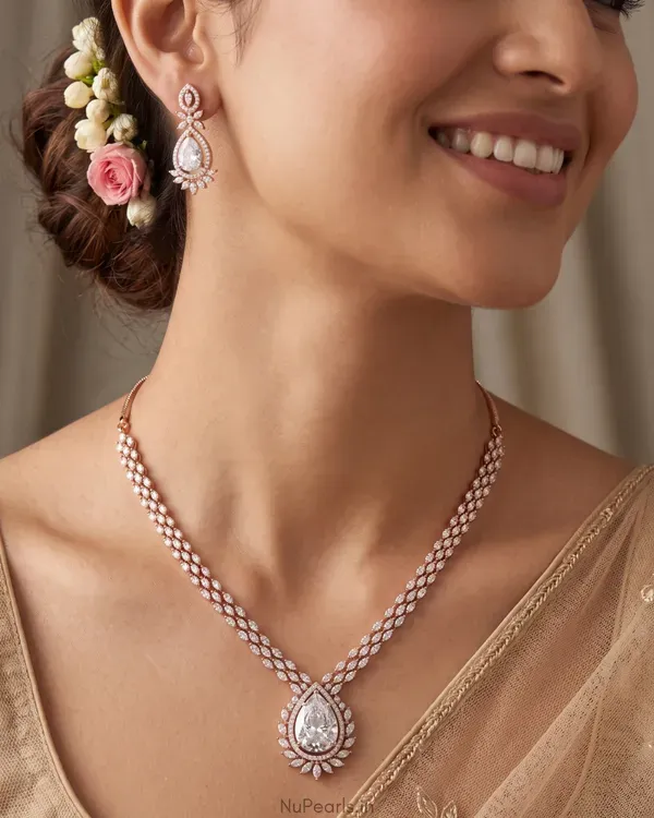 White_Kyra_Ad_Stone_18k_Rose_Gold_Plated_Drop_Necklace_For_Women