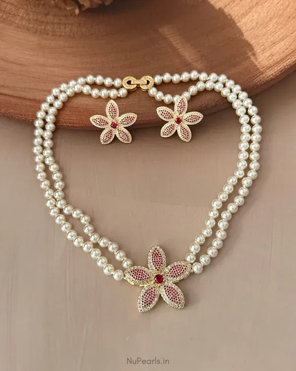 Rani_Pink_Ruhani_Ad_Pearl_Necklace_With_Ad_Back_Clasp_Matching_Earrings_More