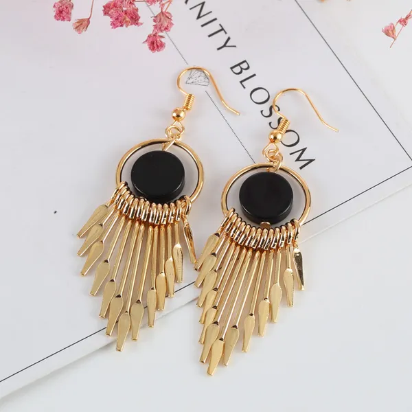 Gold_Tone_Black_Stone_Tassel_Earrings_for_Women