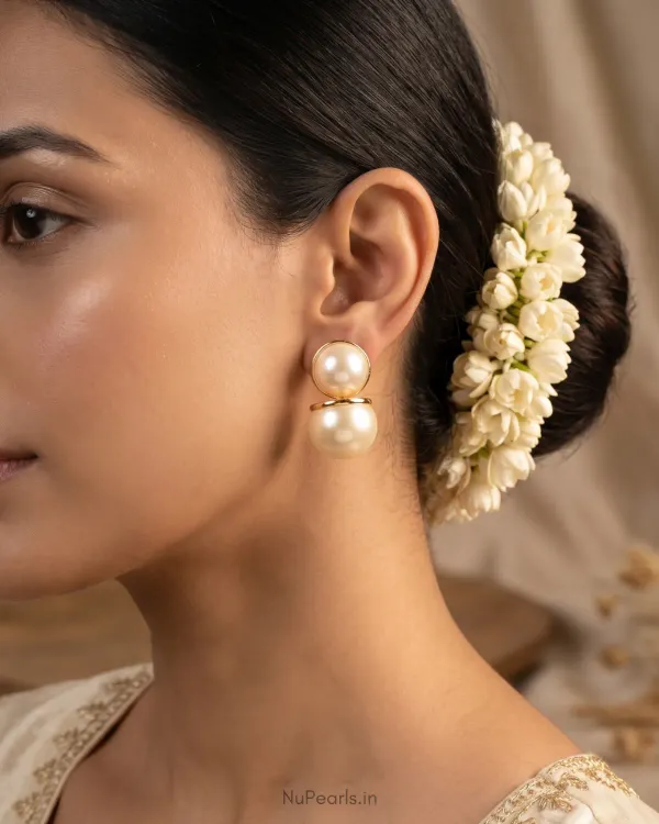 Double_Pearl_Juno_Earrings_Premium_Party_Earrings_In_Gold_Polish