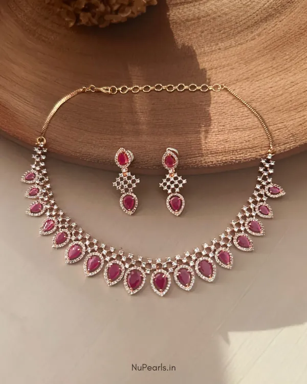 Ruby_Red_Pahel_Necklace_18k_Rose_Gold_Plated_Cz_Studded_Jewellery_Set_For