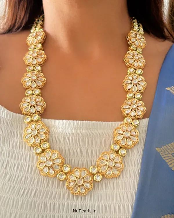 Floral_Kundan_Polki_Rani_Haar_Necklace_Set_For_Women_18k_Gold_Plated