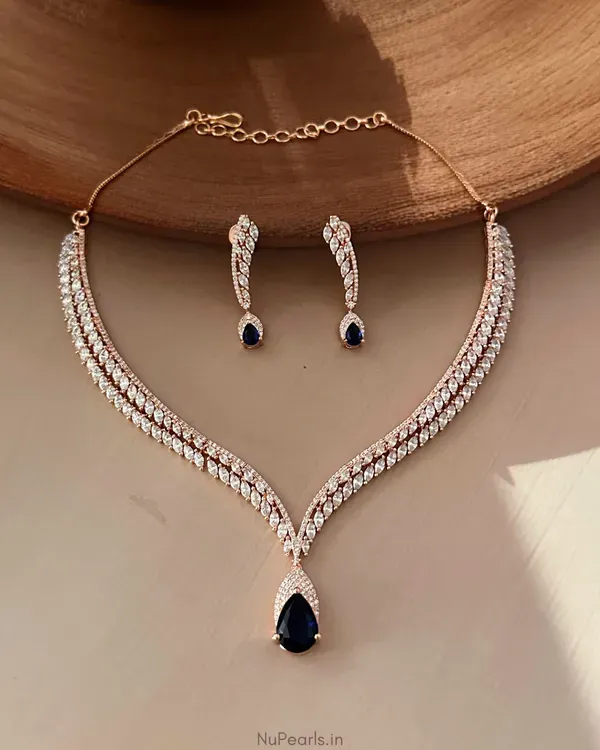 Blue_Zeba_Necklace_18k_Rose_Gold_Plated_American_Diamond_Jewellery_Set_For_More
