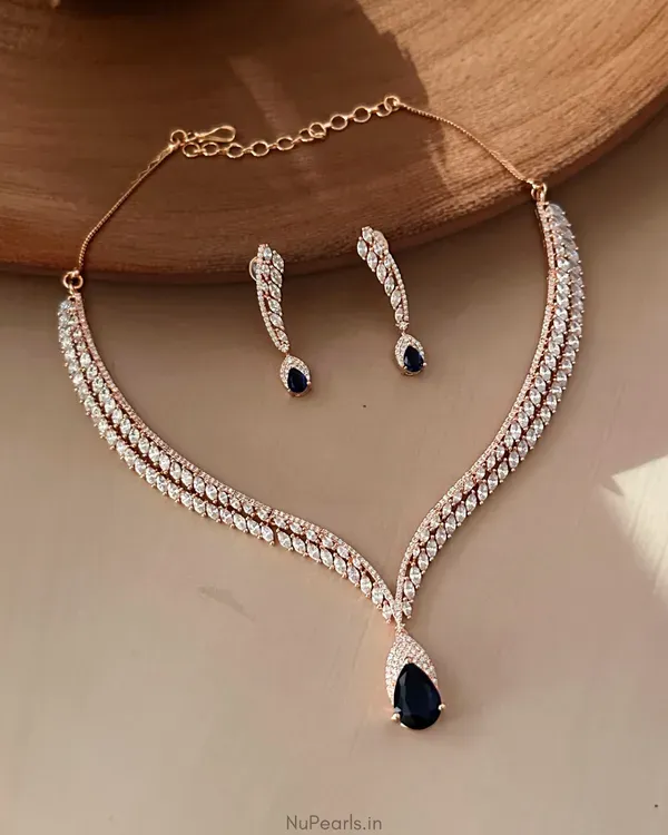 Blue_Zeba_Necklace_18k_Rose_Gold_Plated_American_Diamond_Jewellery_Set_For_More