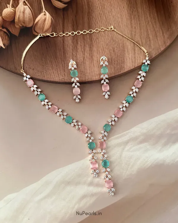 Mint_Green_Zara_Necklace_With_Ad_Stone_18k_Gold_Plated_Necklace_Set_For_W_More