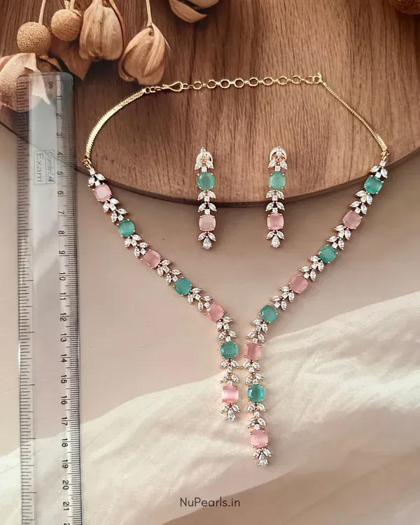 Mint_Green_Zara_Necklace_With_Ad_Stone_18k_Gold_Plated_Necklace_Set_For_W_More