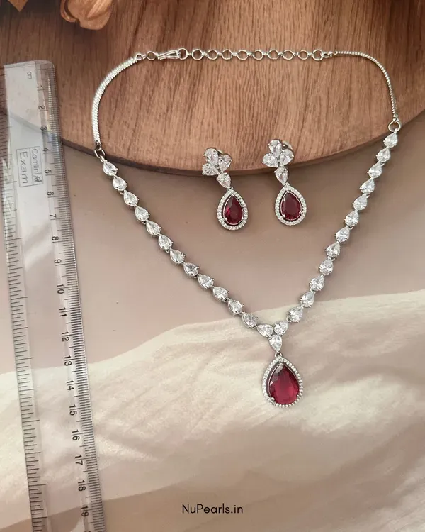 Red_Ella_Tear_Drop_Cz_Stone_Rhodium_Necklace_For_Women