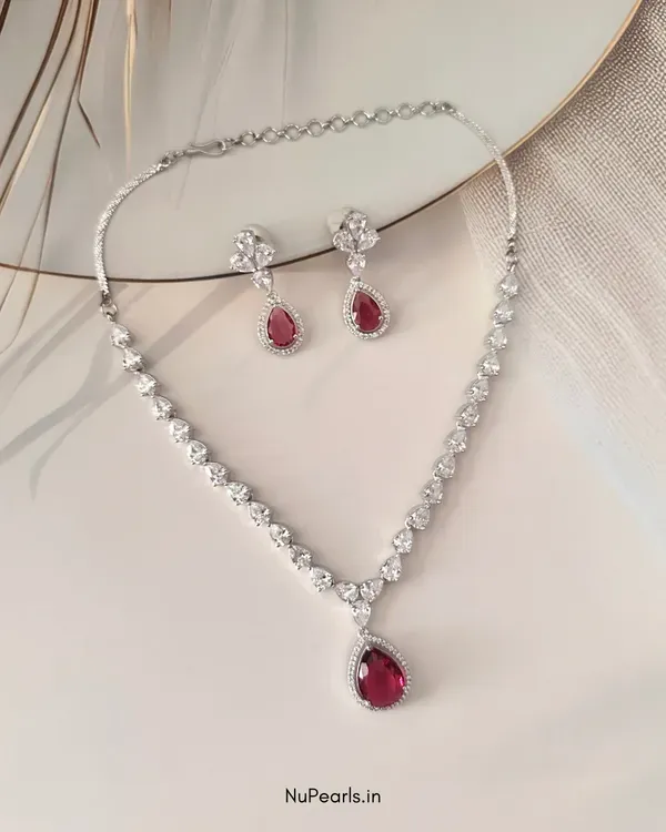 Red_Ella_Tear_Drop_Cz_Stone_Rhodium_Necklace_For_Women