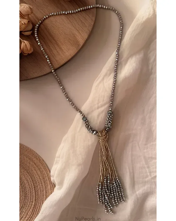 Handmade_Golden_Grey_Zanya_Crystal_Tassel_Long_Mala_Necklace