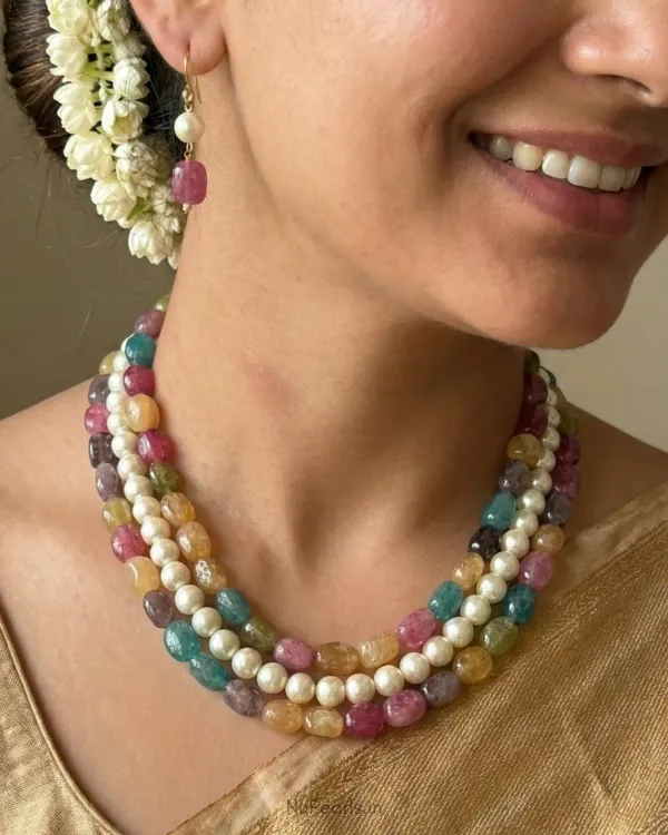 Multicolor_Sophia_Pearl_Stone_3_Layer_Necklace_For_Women