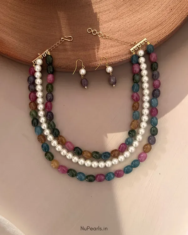 Multicolor_Sophia_Pearl_Stone_3_Layer_Necklace_For_Women