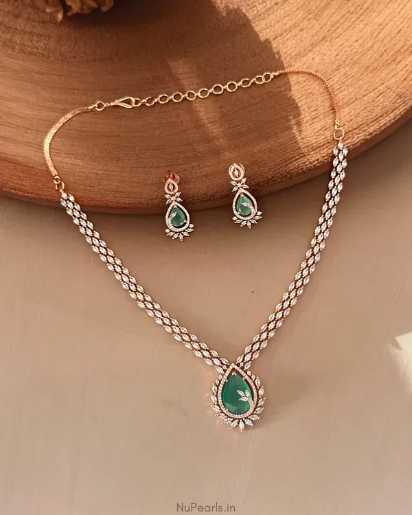 Mint_Green_Kyra_Ad_Stone_18k_Rose_Gold_Plated_Drop_Necklace_For_Women