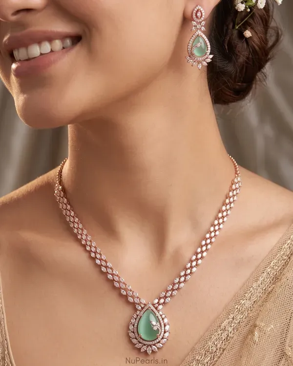 Mint_Green_Kyra_Ad_Stone_18k_Rose_Gold_Plated_Drop_Necklace_For_Women