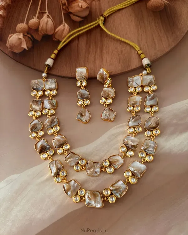 Padmika_Double_Layer_Mother_Of_Pearl_Kundan_Necklace_Set_18k_Gold_Plated