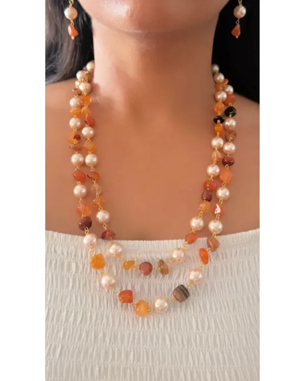 Orange_Kshiti_Pearl_Stone_Double_Layered_Handmade_Mala_Necklace_For_Women_More