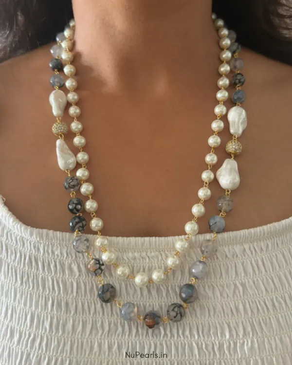 Grey_Ashni_Double_Layered_Mala_With_Shell_Pearls_For_Women