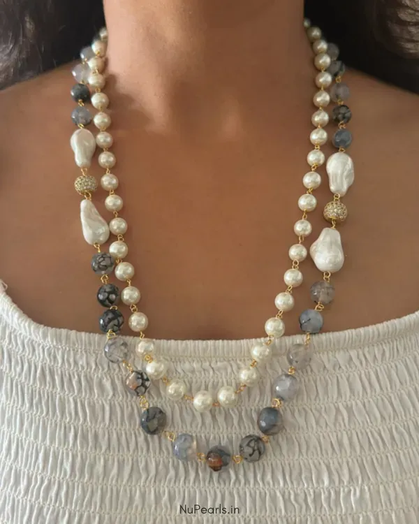 Grey_Ashni_Double_Layered_Mala_With_Shell_Pearls_For_Women