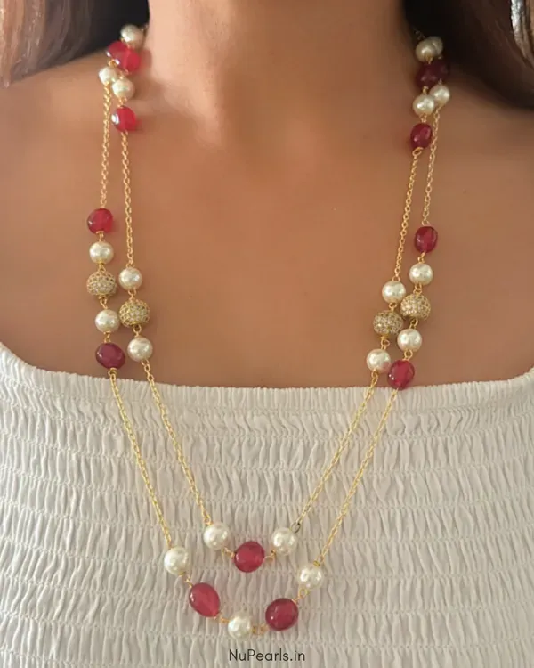 Ruby_Red_Zoe_Pearl_Stone_Double_Layered_Mala_In_Golden_Chain_For_Women