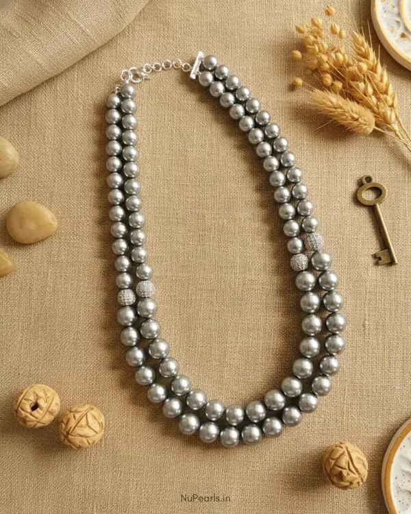 Grey_Pearl_Double_Layer_Fiona_Mala_Handmade_Necklace