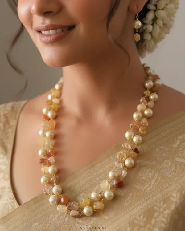 Yellow_Kshiti_Pearl_Stone_Double_Layered_Handmade_Mala_Necklace_For_Women