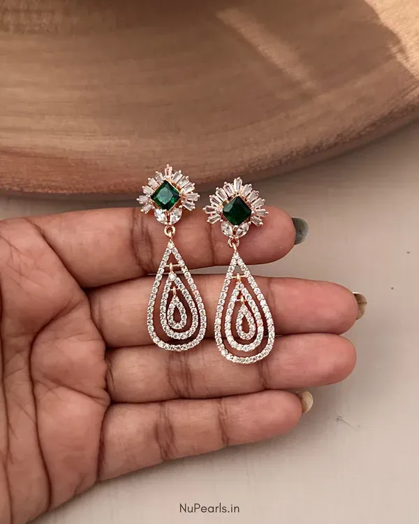 Green_Maya_Cz_Stone_Rose_Gold_Dangler_Earrings
