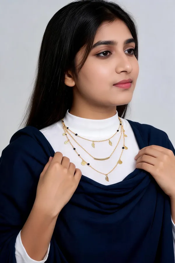 Gold-Tone_Layered_Leaf_Pendant_Necklace_Set_for_Women