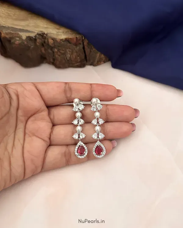 Red_Ivy_Cz_Stone_Pearl_Rhodium_Dangler_Earrings_For_Women