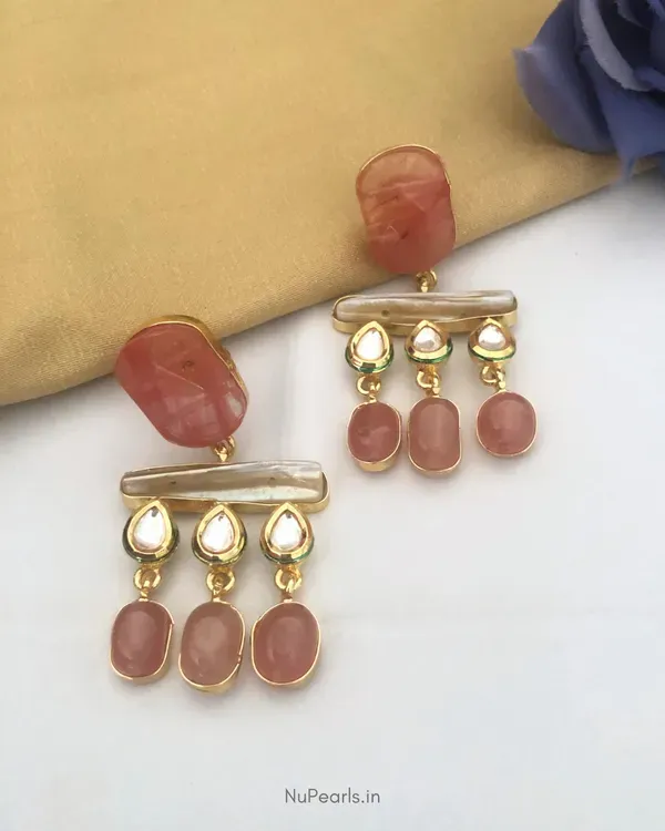 Orange_Peach_Azzah_Kundan_Mother_Of_Pearls_Danglers_Natural_Stone_Handm_More