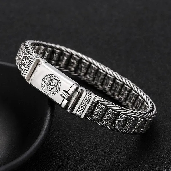 Silver-Tone_Greek_Pattern_Bracelet_for_Men