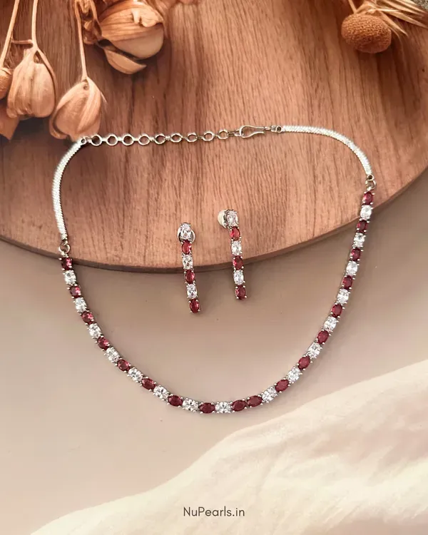 Red_Leno_Rhodium_Plated_American_Diamond_String_Necklace_For_Women