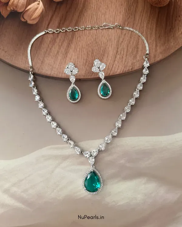 Green_Ella_Tear_Drop_Cz_Stone_Rhodium_Necklace_For_Women