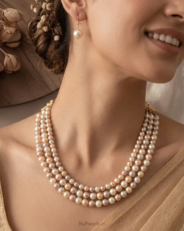 Handmade_Multi_Pastel_Aesha_3_Layered_Pearl_Mala_Necklace_With_Earrings