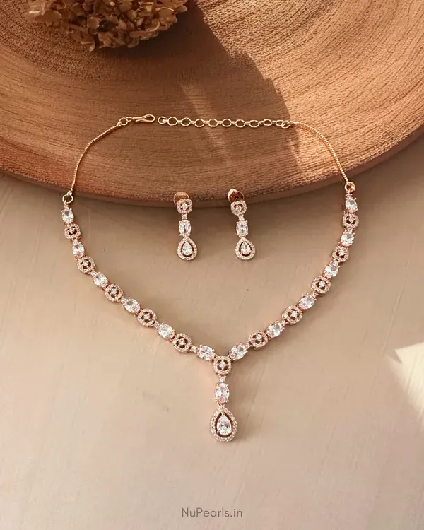 White_Mia_Ad_Stone_Necklace_18k_Gold_Plated_Necklace_Set_For_Women