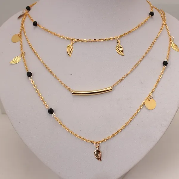 Gold-Tone_Layered_Leaf_Pendant_Necklace_Set_for_Women