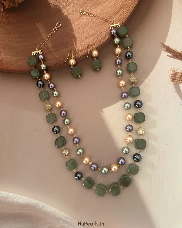 Green_Samah_Double_Layer_Handmade_Pearl_Stone_Mala_With_Earrings
