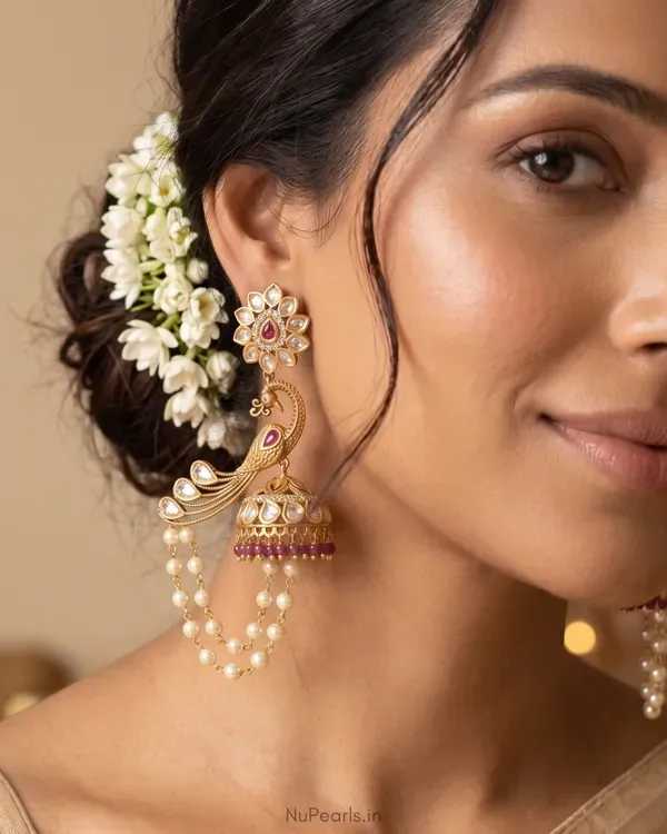 Red_Moor_Kundan_Jhumki_18k_Gold_Plated_Designer_Earrings