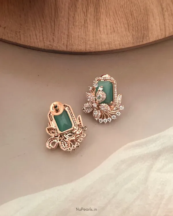 Mint_Green_Floral_Studs_18k_Rose_Gold_Plated_Cz_Studded_Party_Earrings