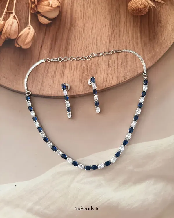Blue_Leno_Rhodium_Plated_American_Diamond_String_Necklace_For_Women