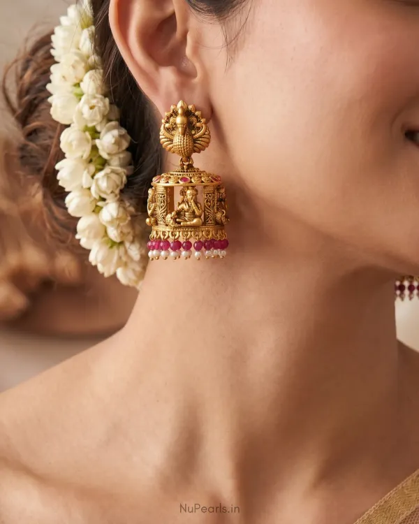 Harini_Temple_Krishna_Jhumka_Earrings_With_Ruby_Beads_Antique_Gold_Finish