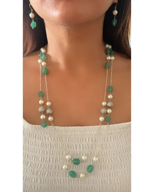 Green_Zoe_Pearl_Stone_Double_Layered_Mala_In_Silver_Chain_For_Women