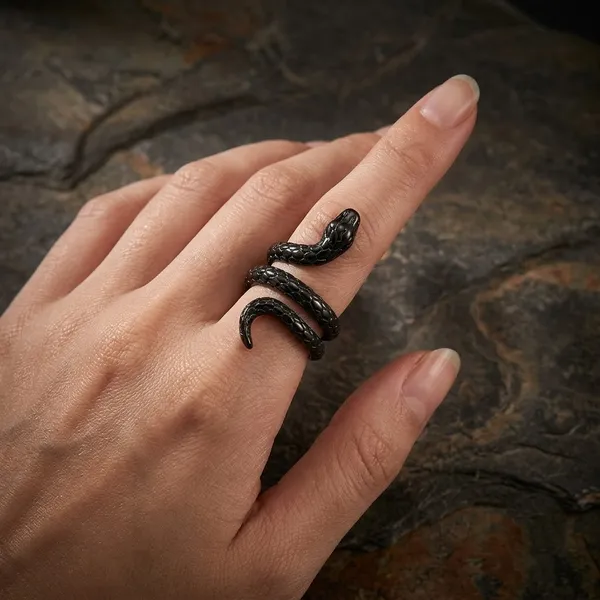 Black_Snake_Design_Adjustable_Ring_for_Men_And_Women