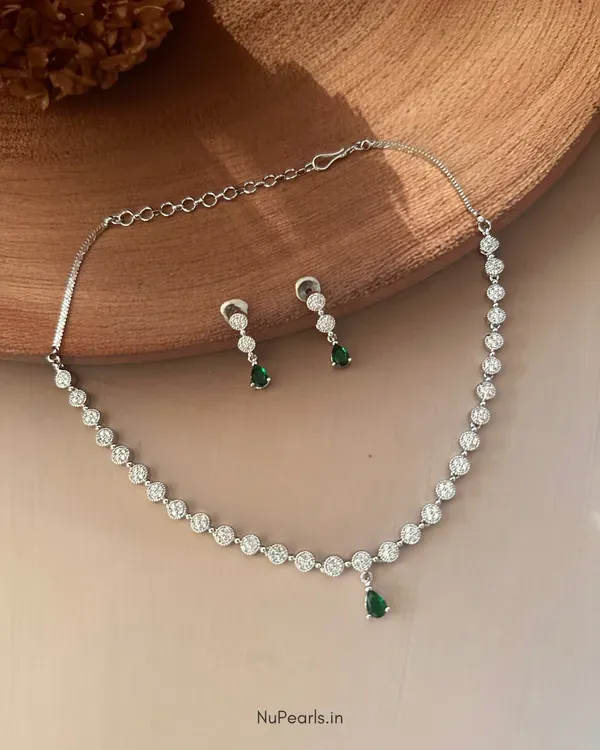 Green_Lili_Necklace_Rhodium_Plated_Cz_Studded_Jewellery_Set_For_Women